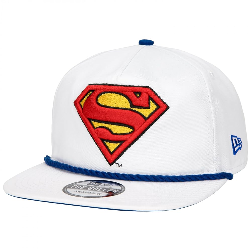 New Era Superman Logo White Colorway Adjustable Golfer Rope
